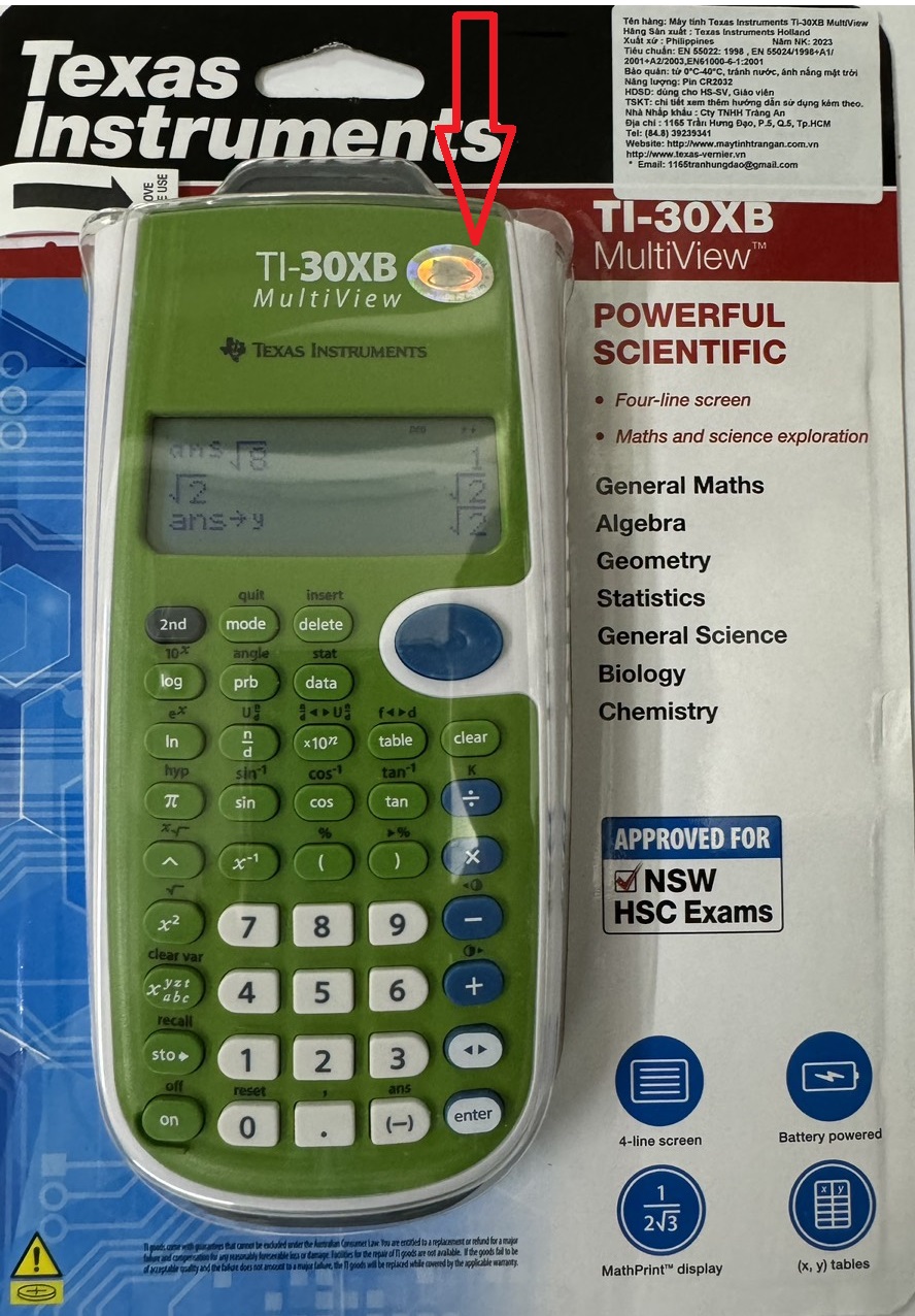 Texas Instruments TI-30XB, Máy tính HỌC SINH giáo trình Chuẩn Quốc Tế Texas Instruments scientific Ti-30XB Multiview |